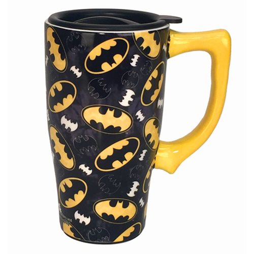 Batman Logo 16 Oz Ceramic Travel Mug Sp12752 Ez Store A Unique Shopping Experience For All Your Entertainment Needs