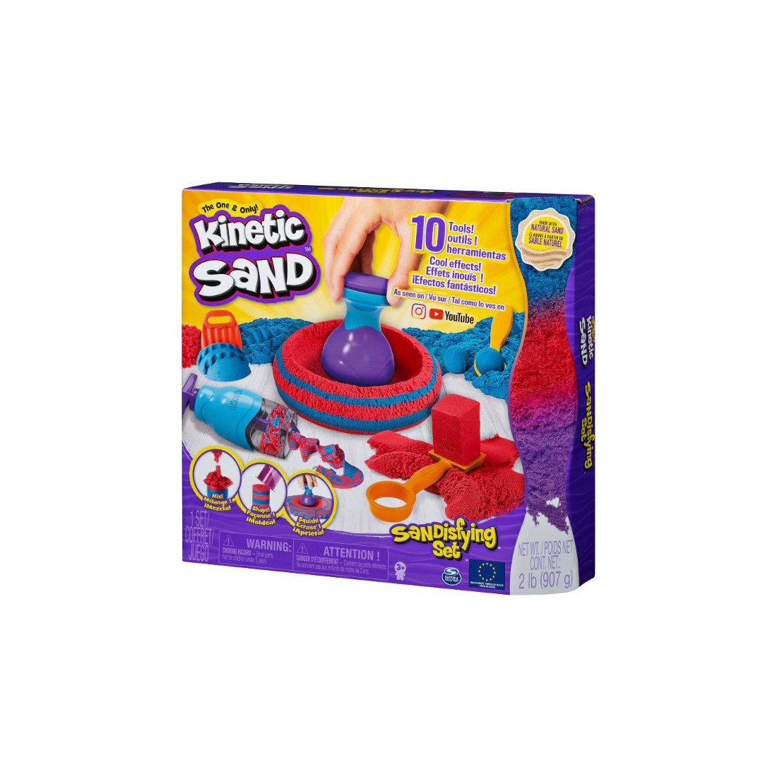 Kinetic Sand - Sandisfying Set - Play set - 907 g - Avec les 10