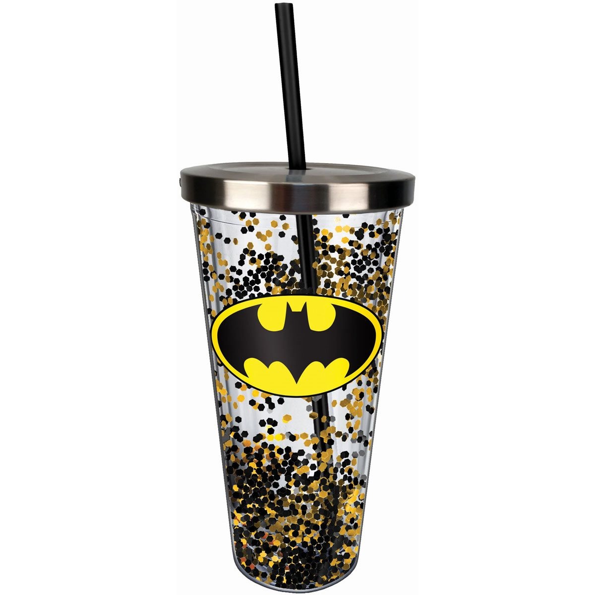 Batman Logo Glitter 20 oz. Acrylic Cup with Straw | SP21339 - EZ Store | A  unique shopping experience for all your entertainment needs